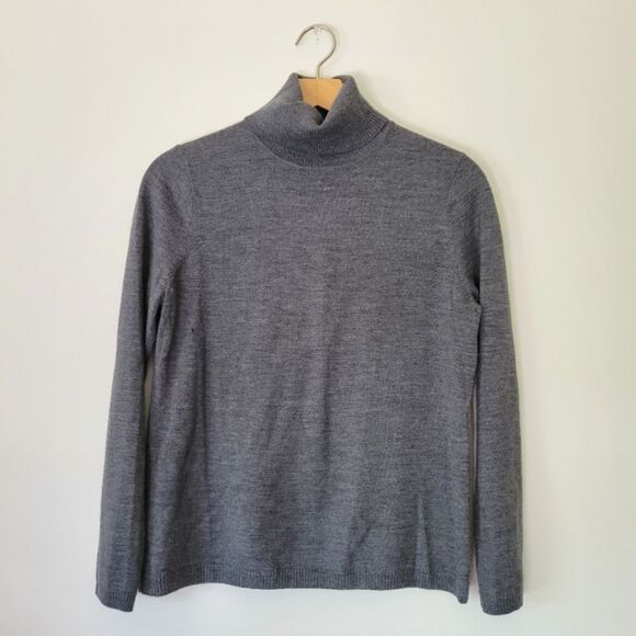 Pendleton Charcoal Turtleneck Sweater *Flawed* Petite M 100% Merino Wool - Picture 1 of 6